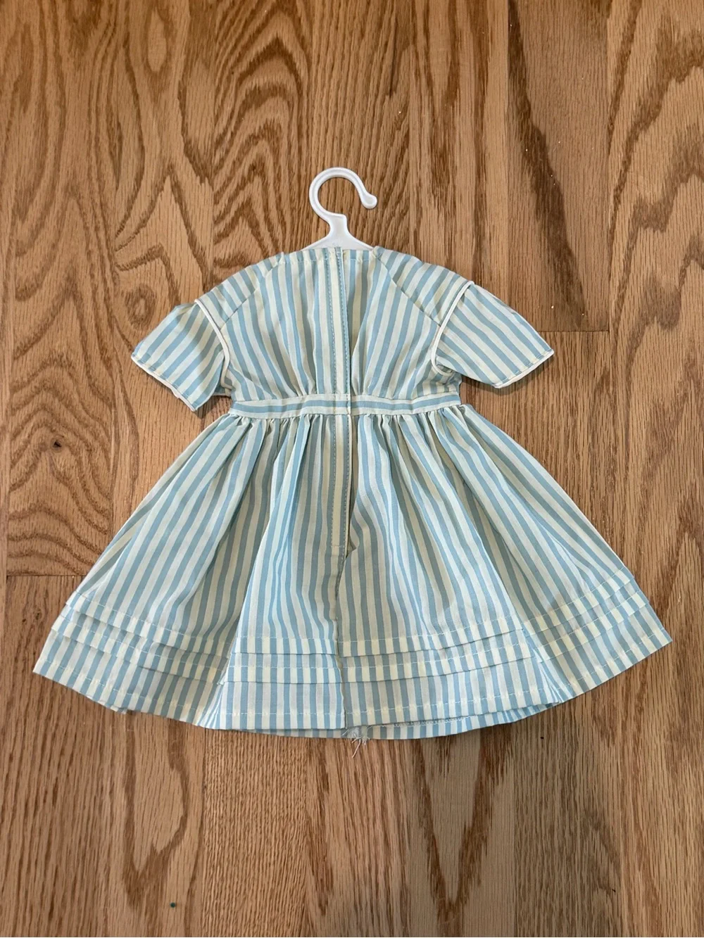 Pleasant Co Kristen’s Summer Blue & White Striped Dress with Button-Back 1994